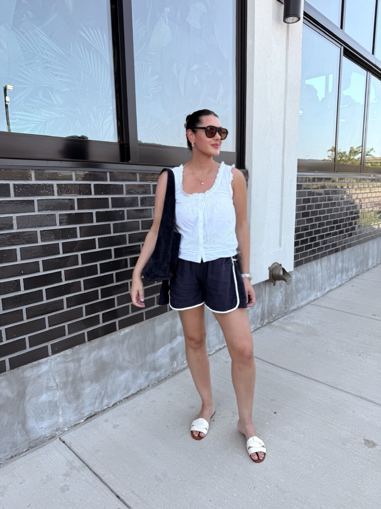 This is pretty much my August vibe from here on out. The end of summer has me reaching for the easiest pieces and these new to me shorts are the most comfortable! I am in the medium -- they run very loose, so you can size down one. They come in a few different colors, too. 

My top is almost sold out but I'll link a similar via @Quince as well. I'm in the large. 

PS: these @analuisa pieces are my favorite right now! I've been wearing each one daily! 

 