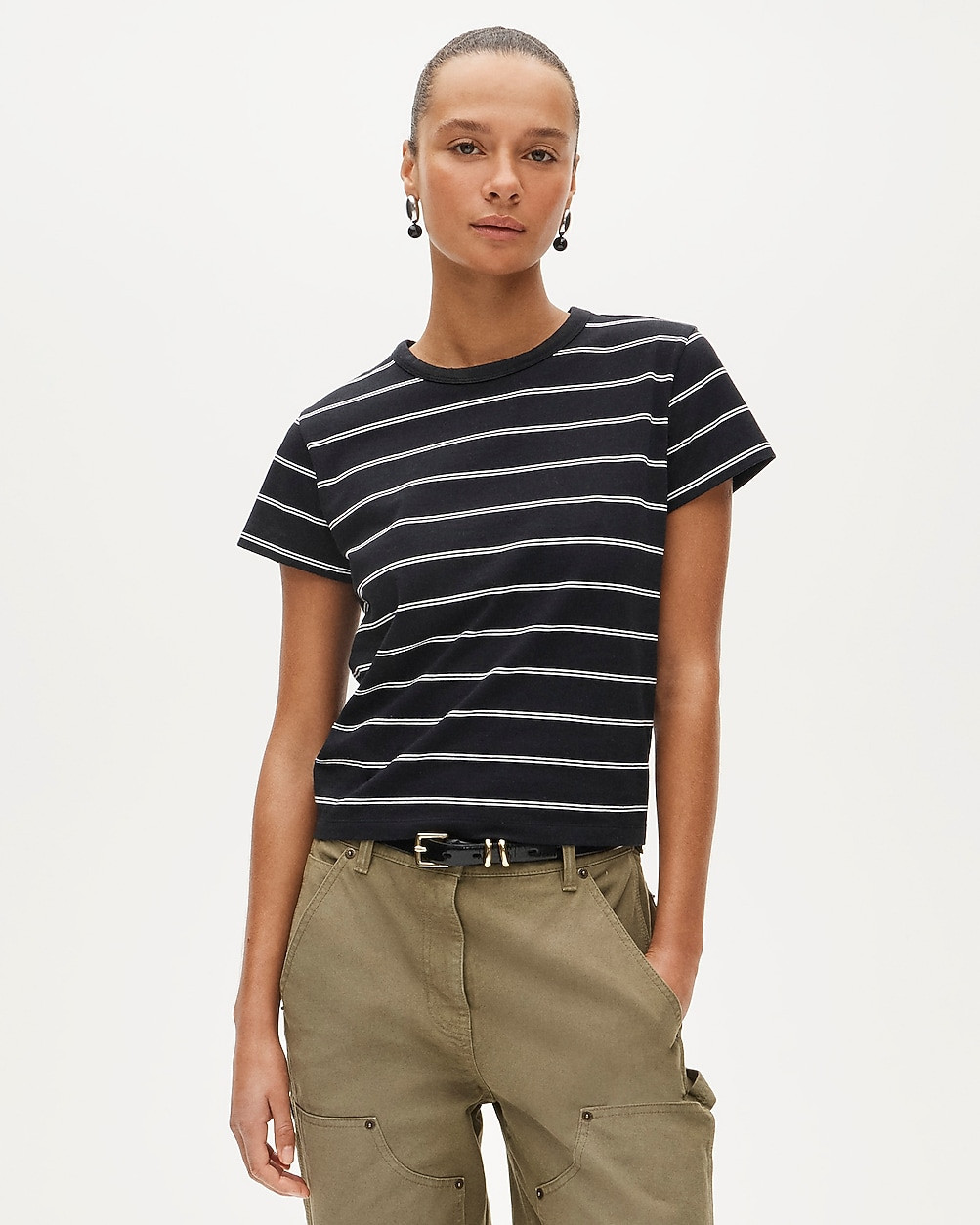 Boyfriend jersey classic-fit T-shirt in stripe | J. Crew US