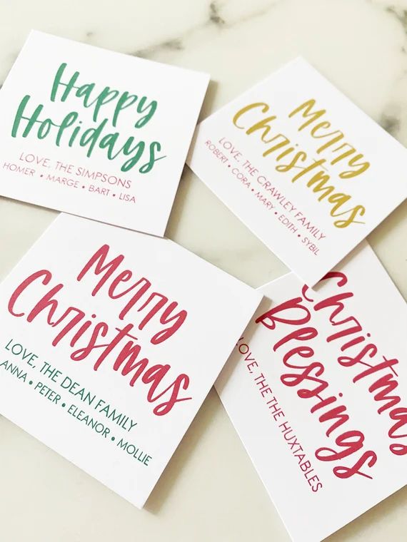 Christmas Gift Tags Stickers - Casual Script Personalized Holiday Gift Tags - 24 Per Set -  Custo... | Etsy (US)