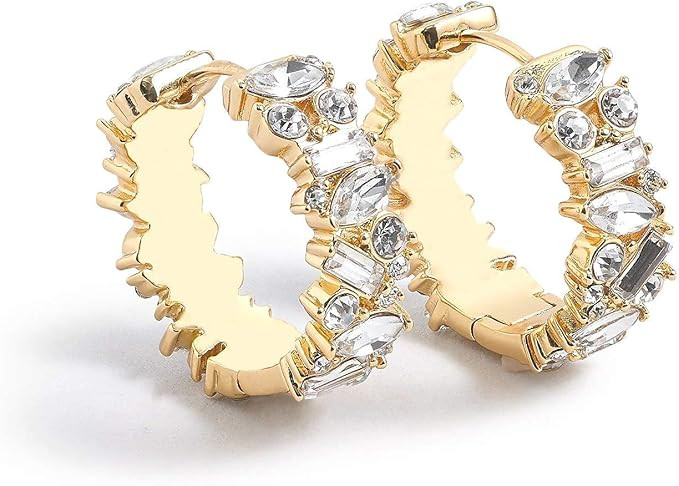 Dvacaman Small 14K Gold Plated Huggie Hoop Earrings for Women - Lightweight Colorful Gold Hoop Ea... | Amazon (US)