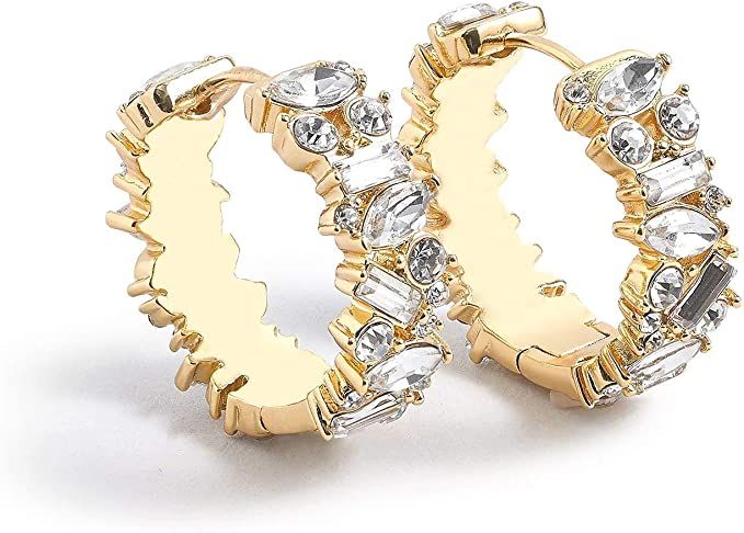Dvacaman Small 14K Gold Plated Huggie Hoop Earrings for Women - Lightweight Colorful Gold Hoop Ea... | Amazon (US)