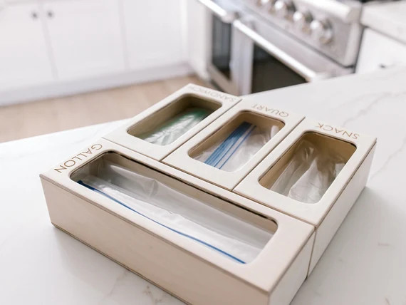 Food Storage Bag Organizer, Ziploc Bag Boxes, Sandwich Bag Organizer, Kitchen Organization, Home ... | Etsy (US)