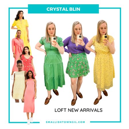 Loft has such a good selection of spring dresses and skirts right now. They would be perfect for graduations, Easter, wedding and more. I wear a medium or size 8. Consider a petite if you want a bit shorter length. #hocspring 
