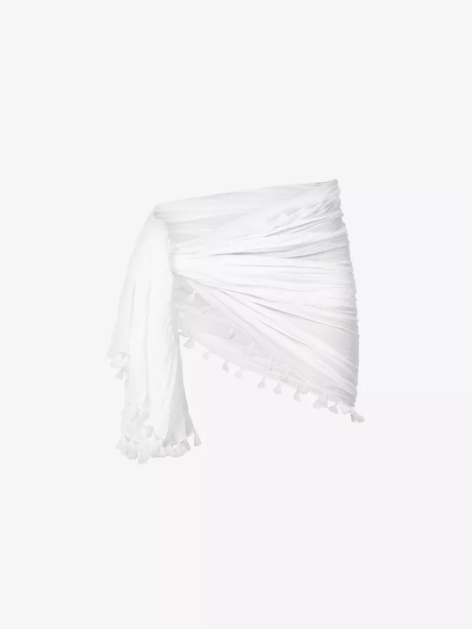 Tasselled self-tie cotton gauze sarong | Selfridges