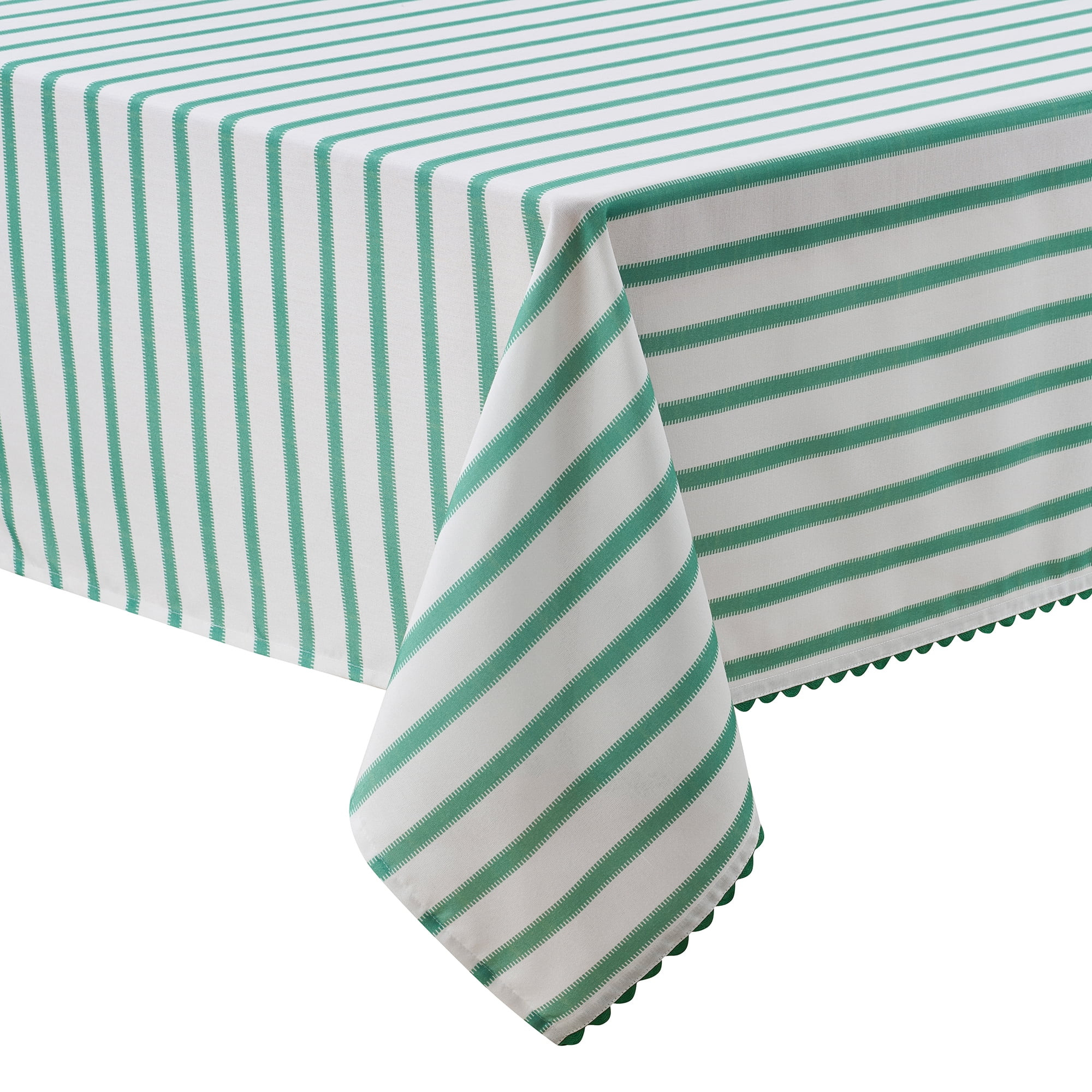 Mainstays by Becky G. & Alejandra Fabric Tablecloth, Green Stripe, 60" x 102" | Walmart (US)