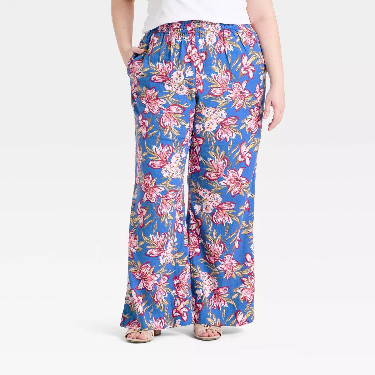 Women's Linen Wide Leg Pull-On Pants - A New Day™ | Target