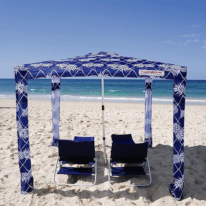 CoolCabanas Beach Cool Cabana Canopy Sun Shade Shelter Tent - 8' x 8' or 6'6" x 6'6", Easy to Set... | Amazon (US)