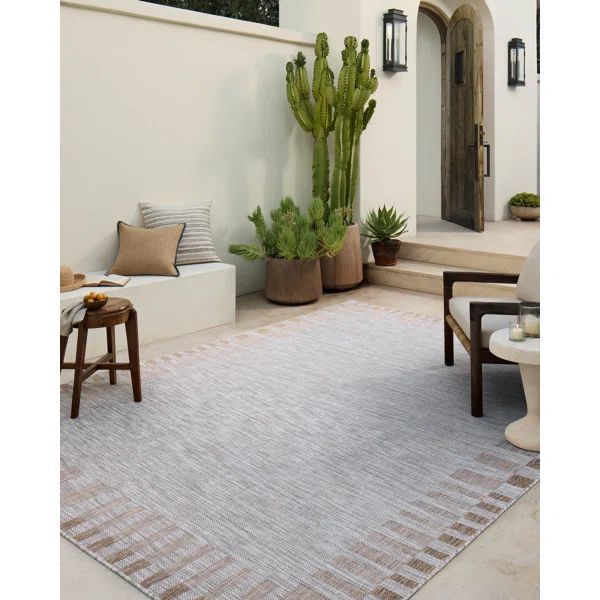 Amber Lewis x Loloi Indoor / Outdoor Topanga Silver / Natural Area Rug | Wayfair North America