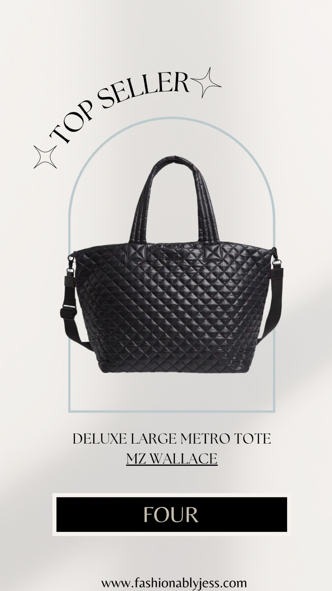 MZ Wallace Black Lacquer Large Metro Tote Deluxe