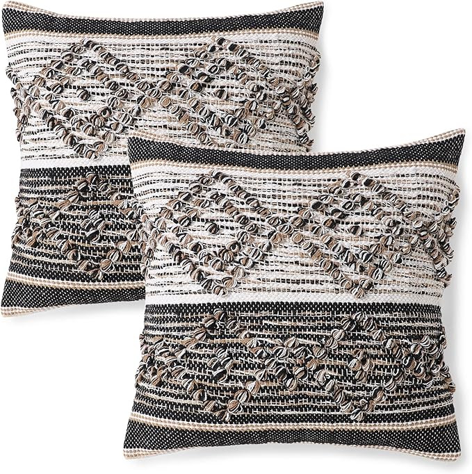 REDEARTH Handmade Boho Throw Pillow Covers - Bohemian Chic Farmhouse Style - Accent Woven Indoor ... | Amazon (US)