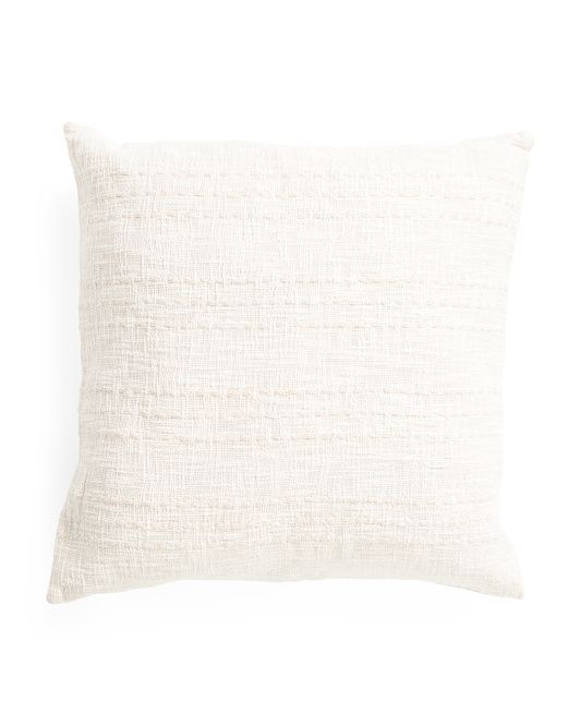 20x20 Woven Striped Cotton Pillow | TJ Maxx