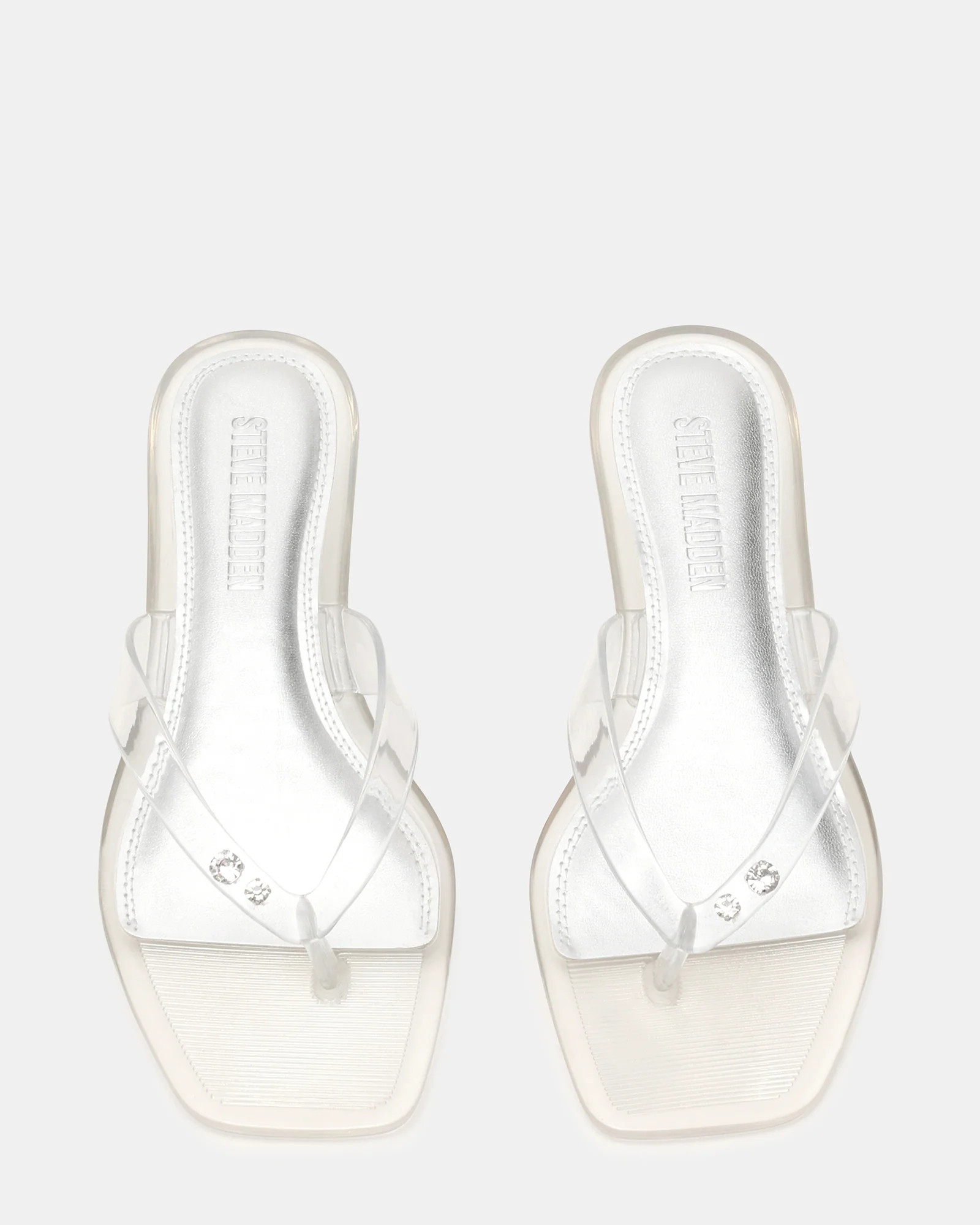TRELLA Jelly Clear Square-Toe Thong Women's Sandal | Steve Madden (US)