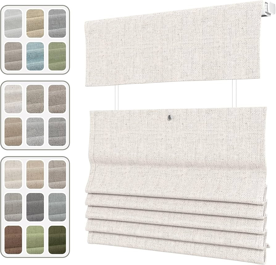No Drill Top Down Bottom Up Cordless Roman Shade, Blackout or Light Filtering No Tool TDBU Roman ... | Amazon (US)