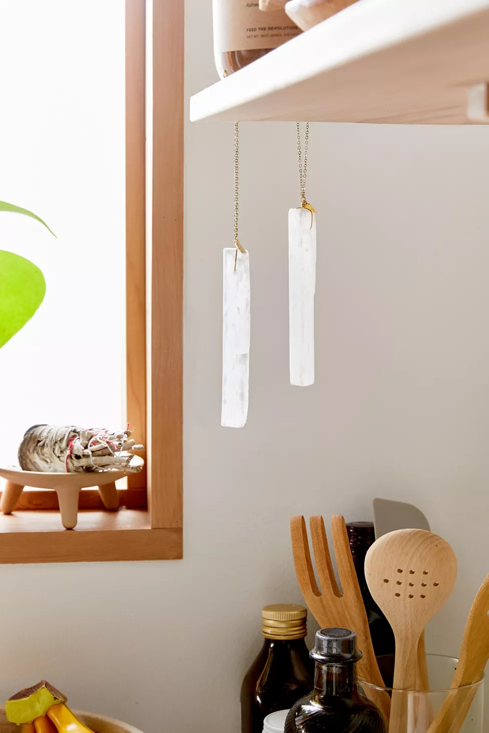 Ariana Ost Selenite Crystal - Set Of 2 | Urban Outfitters (US and RoW)