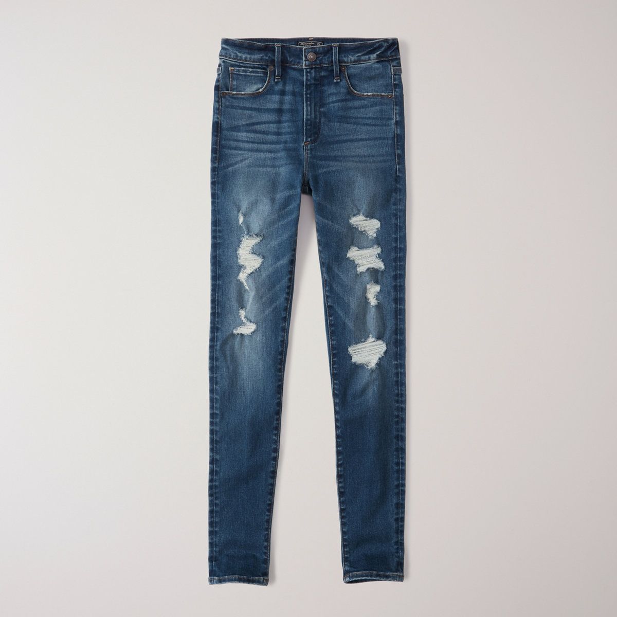 Ripped High Rise Super Skinny Jeans | Abercrombie & Fitch US & UK