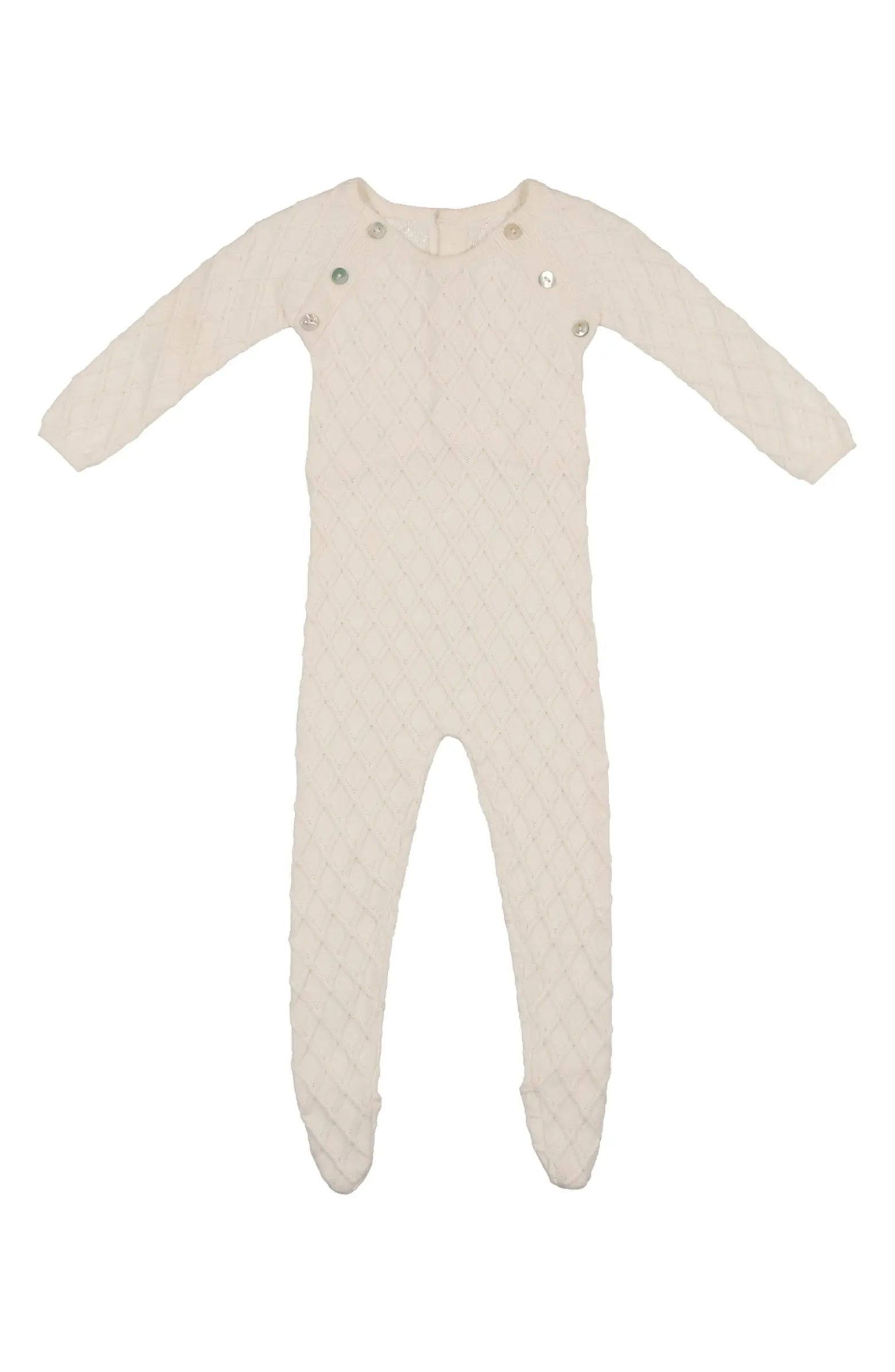 Diamond Stitch Cotton Footie | Nordstrom