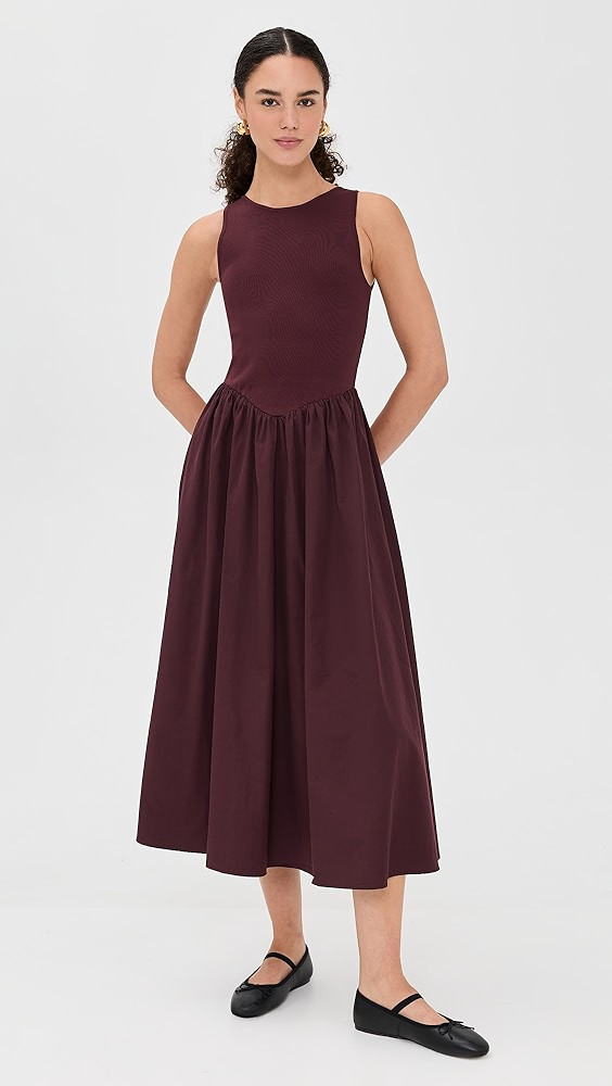 Mixed-Media Midi Dress | Shopbop