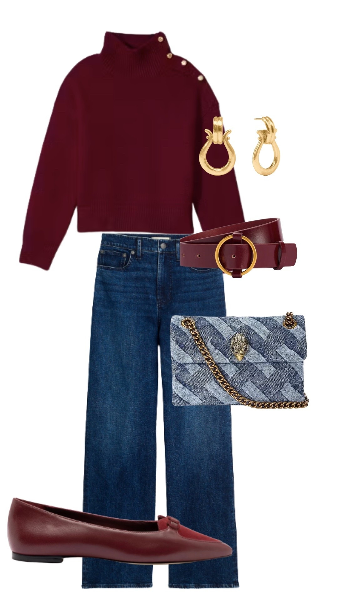 Fall outfit inspired with Burgundy and denimm

#LTKFindsUnder100 #LTKSeasonal #LTKStyleTip