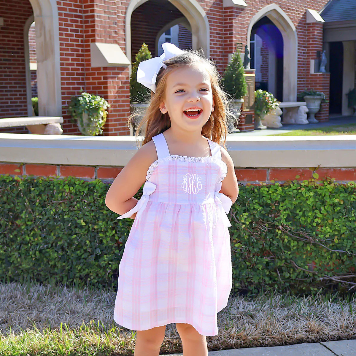 Pink Windowpane Lydia Dress | Classic Whimsy
