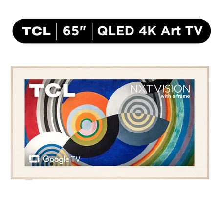 TCL 65" Class NXTVISION TV QLED 4K Smart Google TV and Flush Wall Mount (New 2024) - Art TV, Matte Anti-Glare Screen, 120Hz - 65A300W | Walmart (US)