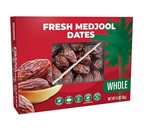 Natural Delights Medjool Dates – Large & Plump Whole Dates Medjool, Non-GMO Verified, Good Source of Fiber, Naturally Sweet Fruit Snack, Perfect for On-the-Go - Medjool Dates Whole, 11 lb Box | Amazon (US)
