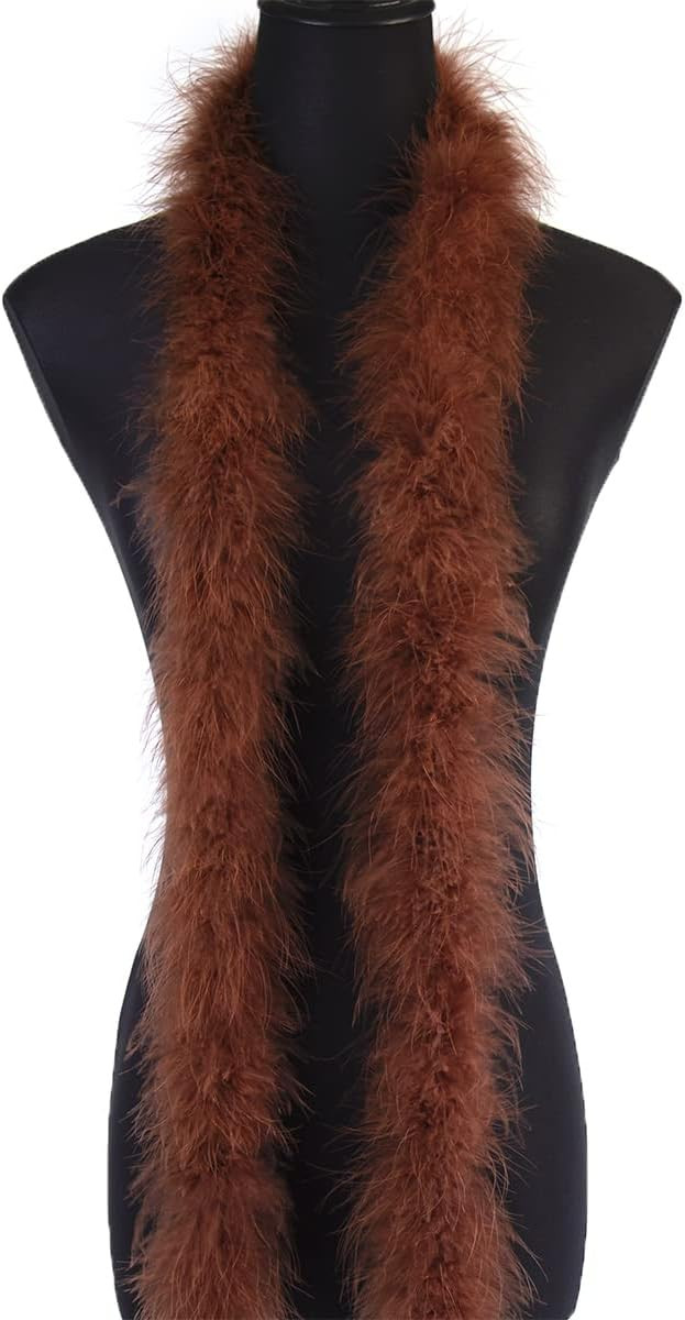 2 Yards 20g Coffee Fluffy Marabou Feather Boa for DIY Craft Sewing Trim Home Wedding Party Christ... | Amazon (US)