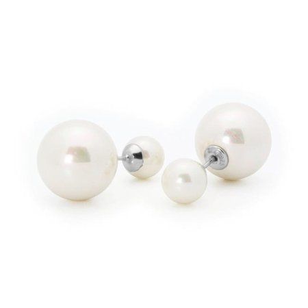 Fronay LIAPERS Double Sided Faux Pearl Tribal Earrings - 925 Sterling Silver | Walmart (US)