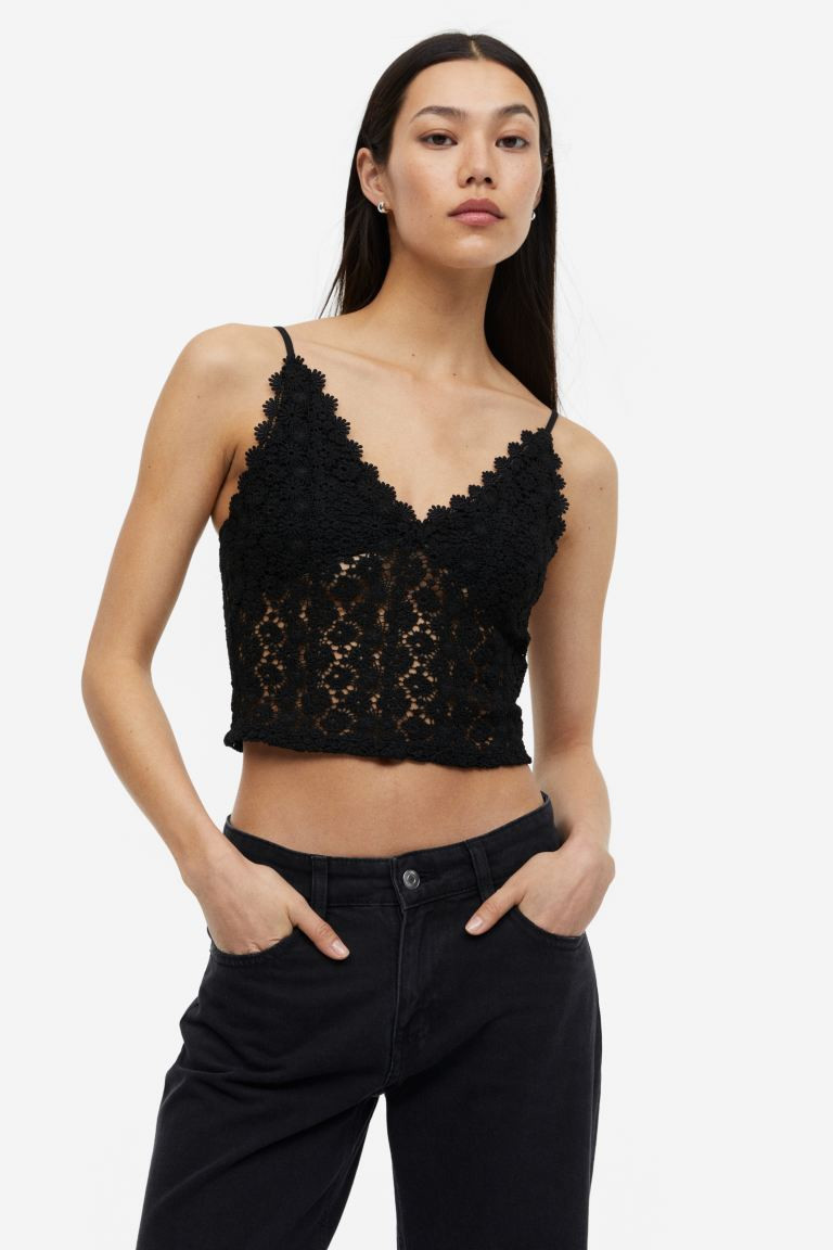 Top cropped de encaje | H&M (FR, IT, ES, PT, BE)