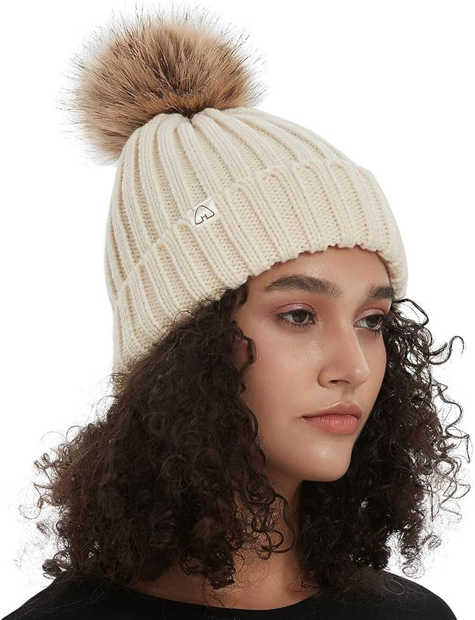 Hat Hut Winter Hats for Women Satin Lined Beanie Hats for Women Knit Ski Hat Winter Cap for Women... | Amazon (US)