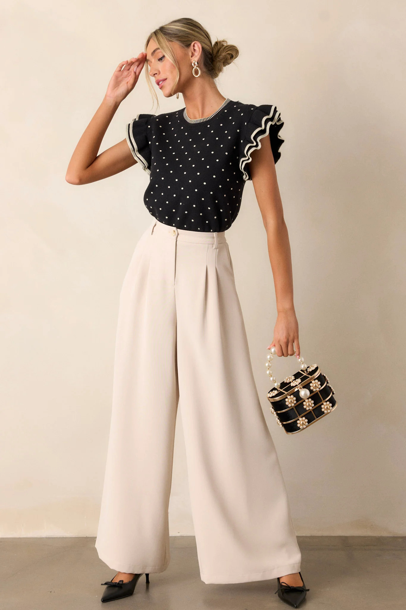 Willow Tree Light Taupe Wide Leg Pants | Red Dress