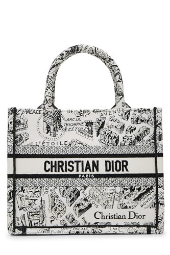 Dior, Pre-Loved Black & White Embroidered Canvas Book Tote Small, Black | Amazon (US)