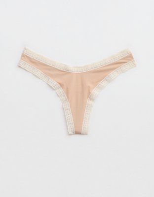SMOOTHEZ Microfiber Lace Thong Underwear | Aerie
