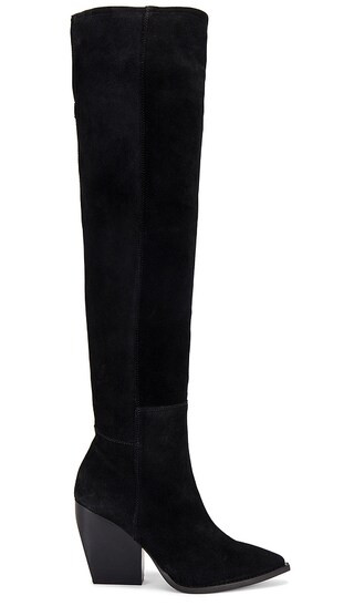 Reina Suede Boot in Black | Revolve Clothing (Global)