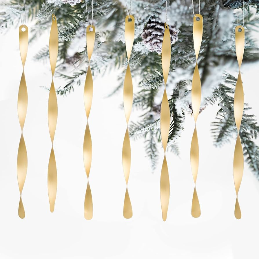 24 PCS Christmas Hanging Ornaments Twisted Aluminum Icicles for Wedding,Halloween Holiday Tree De... | Amazon (US)