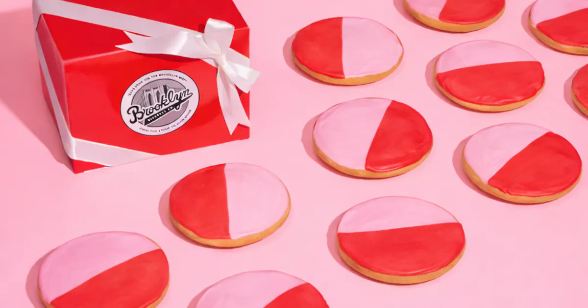 Valentine's Day "Pink & Red" Cookies - 12 Pack by Brooklyn Blackout Company | Goldbelly | Goldbelly