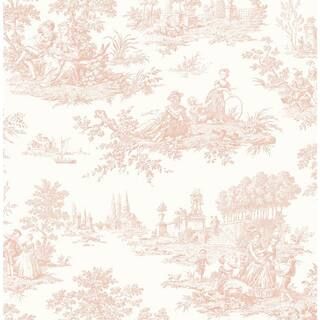 Blush Chateau Toile Vinyl Peel and Stick Wallpaper Rolll (Covers 30.75 sq. ft.) | The Home Depot