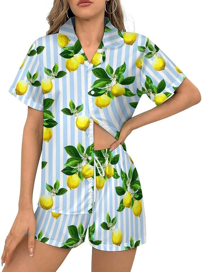 Coffee Lover Womens Pajama Sets 2 Piece Short Sleeve Sleepwear Button Down Loungewear S-3XL | Amazon (US)