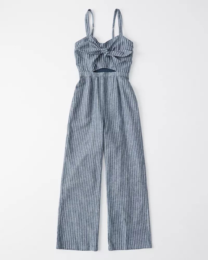 Women's Tie-Front Cutout Jumpsuit | Women's Sale | Abercrombie.com | Abercrombie & Fitch (UK)