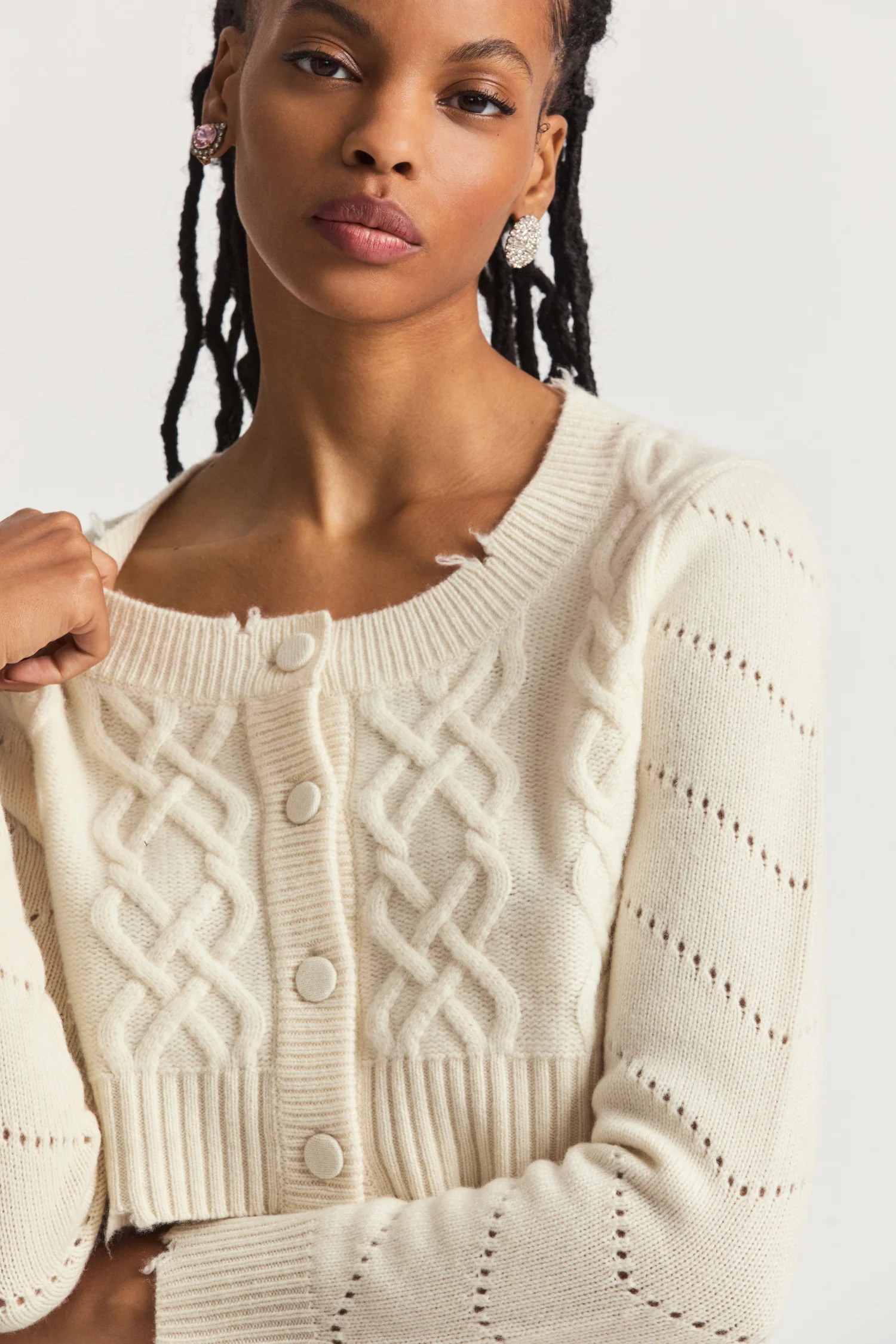 Lindita Ultra Crop Cardigan | LOVESHACKFANCY