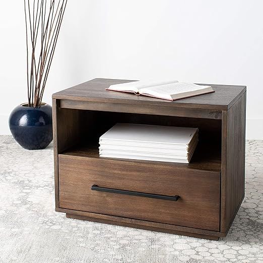 Safavieh Couture Home Mallory Modern Dark Chocolate 1-drawer Nightstand | Amazon (US)