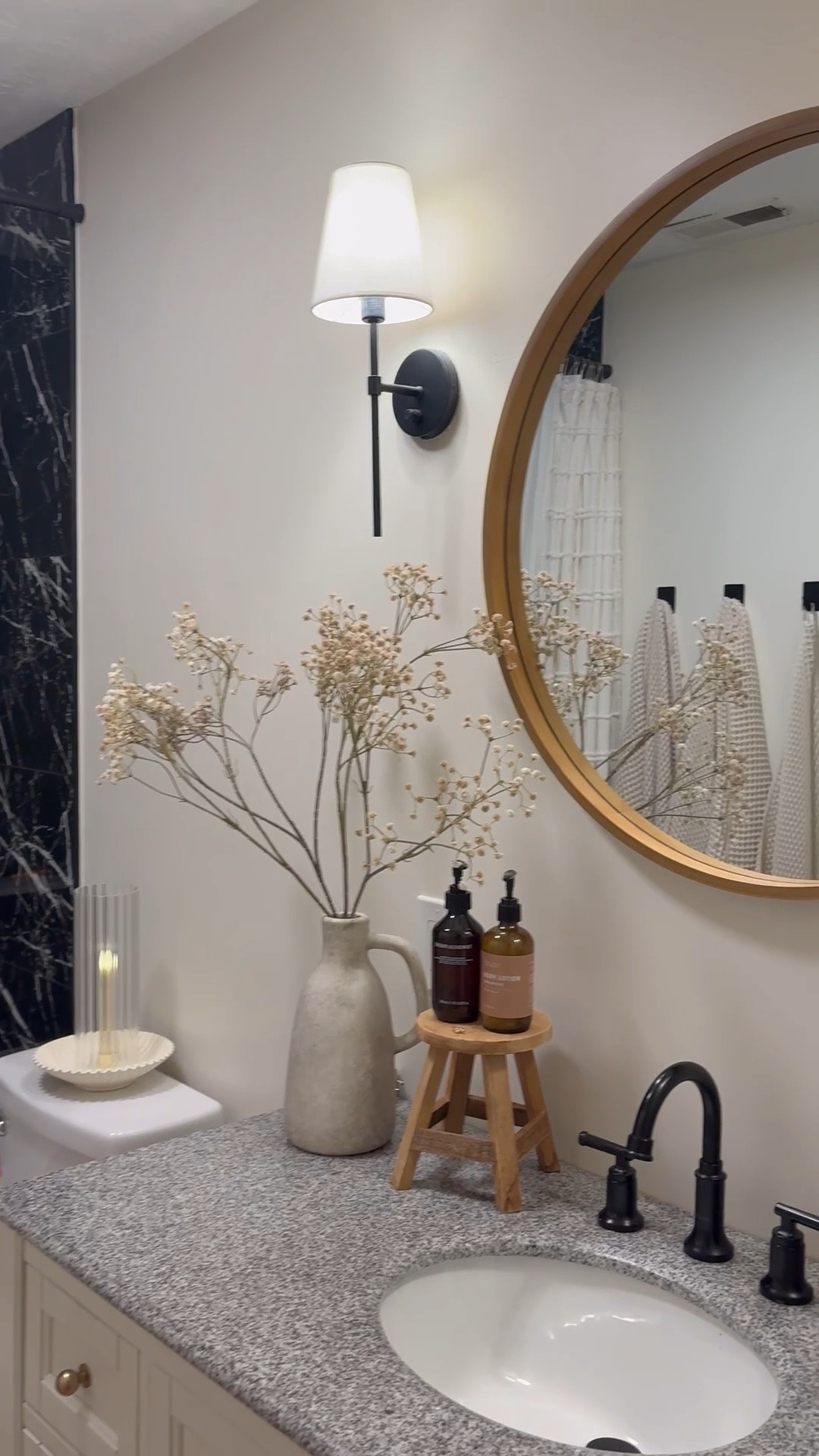 Spring refresh in the bathroom! I found the cutest modern organic decor pieces and styled this counter corner and bathroom to feel light, cozy and spa-like for the season. Neutral textures, wood accents, soft stems and amber soap bottles instantly elevate a bathroom space without clutter. Sharing all my favorite spring bathroom decor finds! 

#LTKSpringSale #LTKHome #LTKSaleAlert