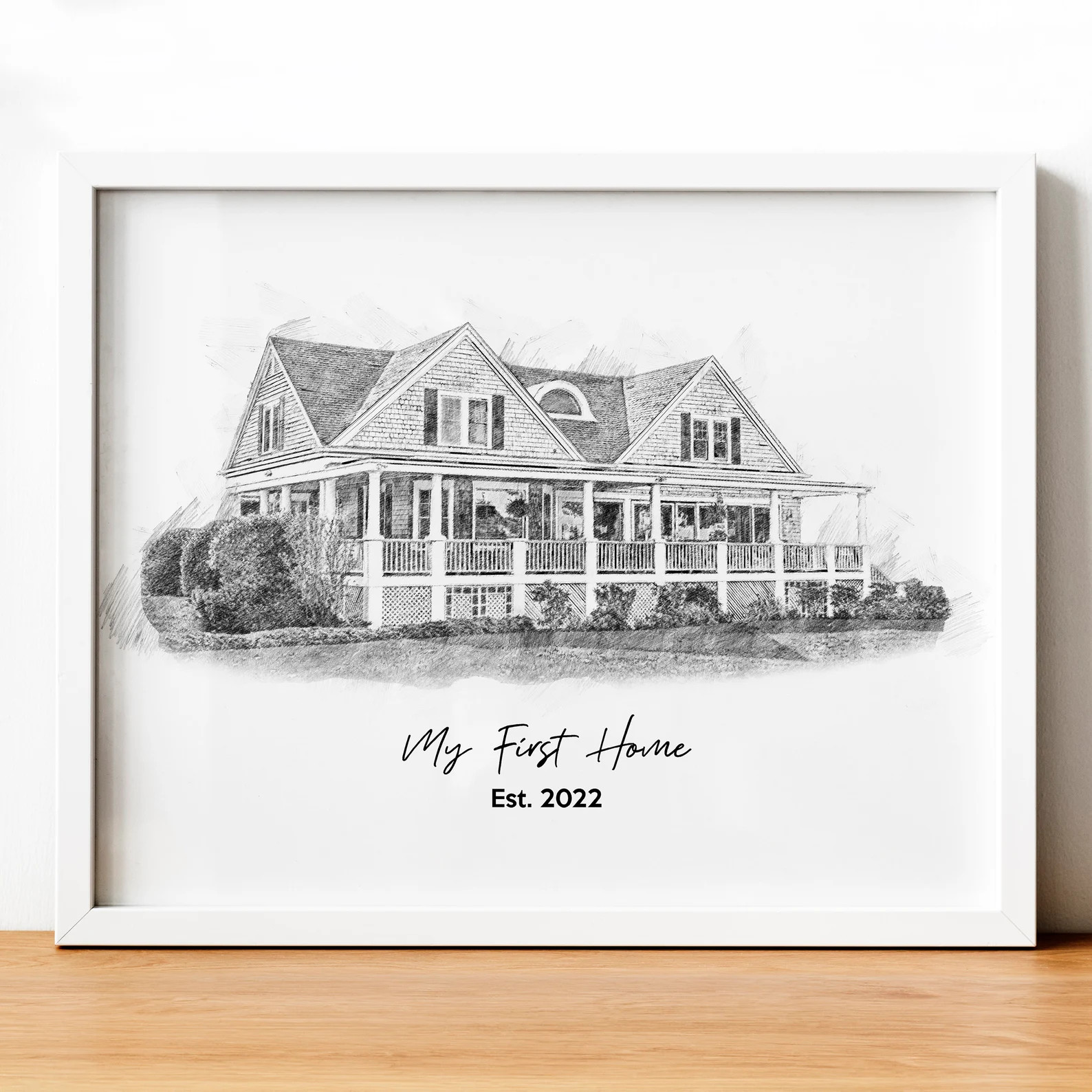 House Portrait Custom Pencil House Sketch Christmas Gift - Etsy | Etsy (US)
