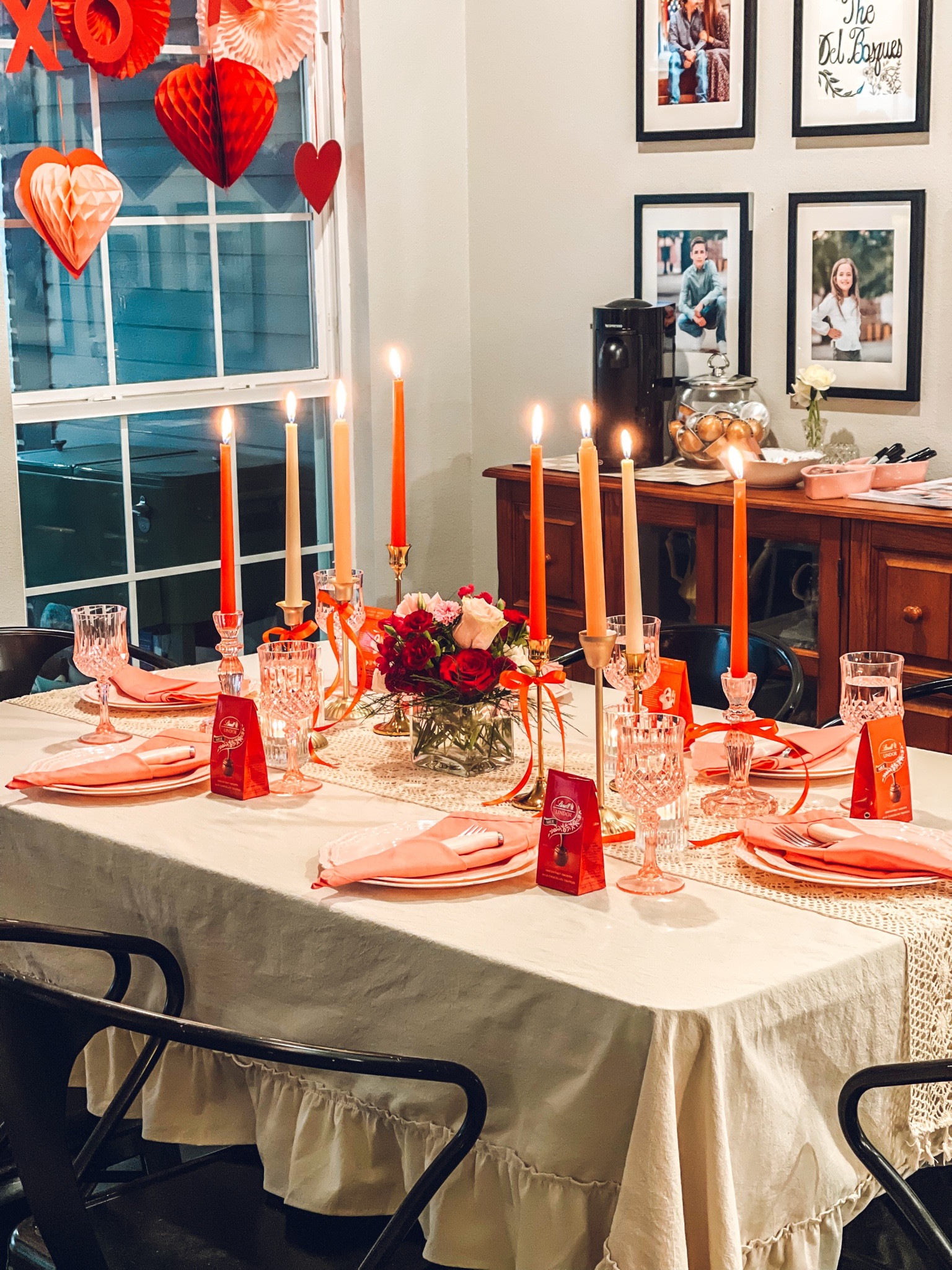 Galentines Dinner Tablescape! ❤️

Create your very own perfect setting for a relaxing Galentine's dinner with this charming tablescape! Brass candlestick holders cast a soft glow, while pink cotton napkins and a ruffled tablecloth add a cozy touch. A delicate crochet table runner ties it all together, and a festive garland brings the fun and love to backdrop. The ideal setup for a memorable night with your favorite girlfriends! #GalentinesDay #TablescapeInspo #CozyVibes

#LTKSeasonal #LTKHome #LTKParties