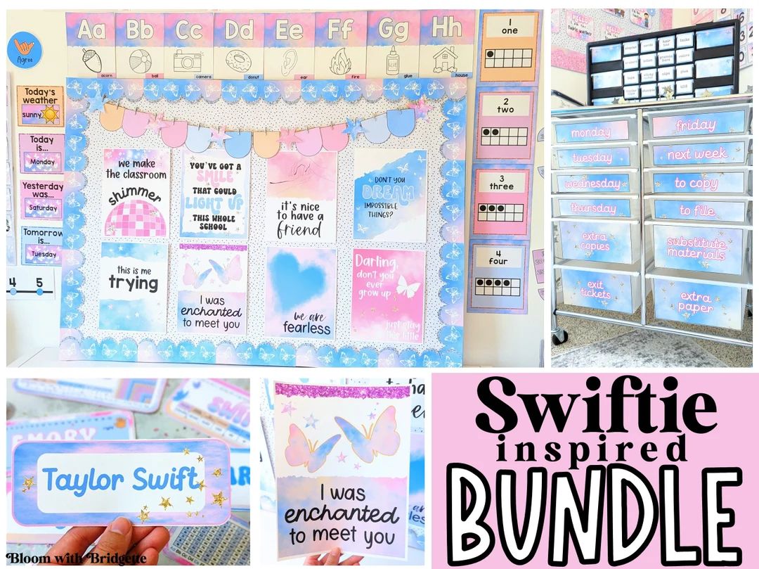 Swiftie Inspired Classroom Decor Bundle, Taylor Swift Inspired Classroom, Pastel Theme, Editable ... | Etsy (US)