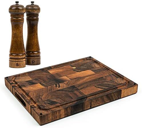 SMIRLY Butcher Block Cutting Board: Large Wood Cutting Board for Kitchen, Large Wooden Cutting Bo... | Amazon (US)