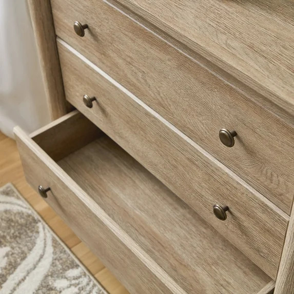 My Texas House Monroe 3 Drawer Nightstand with USB, Brushed Oak Finish | Walmart (US)