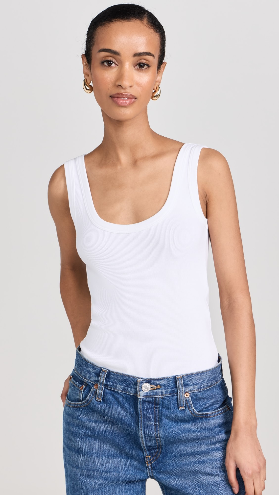 The Scoop It Up Tank in White | Shopbop