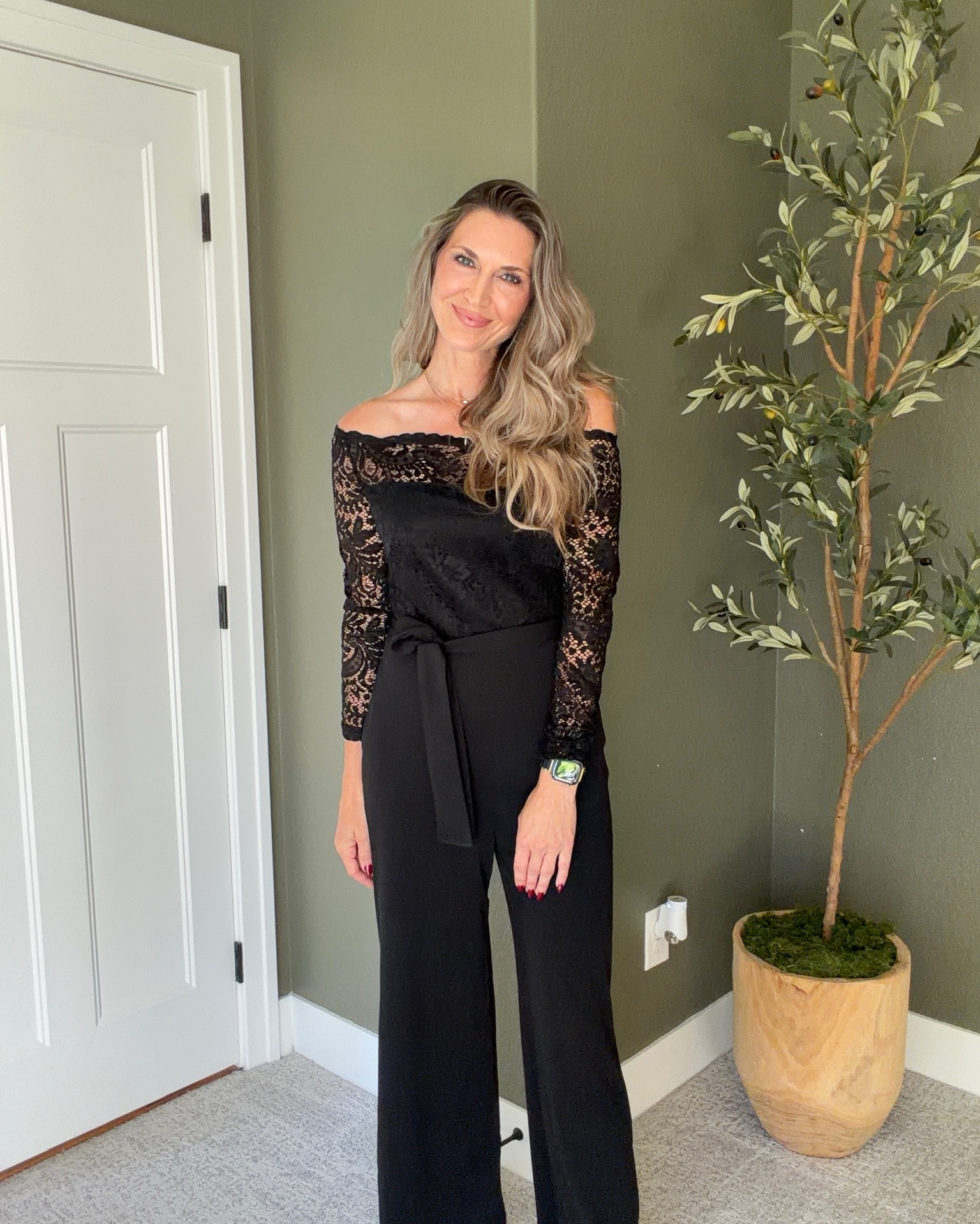 Chic, timeless, and perfect for any special occasion — this off-the-shoulder lace jumpsuit is a showstopper! Effortlessly dressy without sacrificing comfort. Pair with soft waves and simple jewelry for an elevated, classic look. #EveningOutfit #ElegantStyle #ChicJumpsuit #HolidayPartyOutfit #TimelessFashion

#LTKParties #LTKFindsUnder100 #LTKWedding