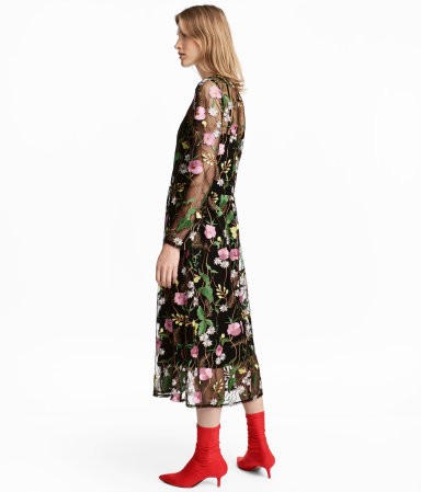 H&M Embroidered Mesh Dress $99 | H&M (US)