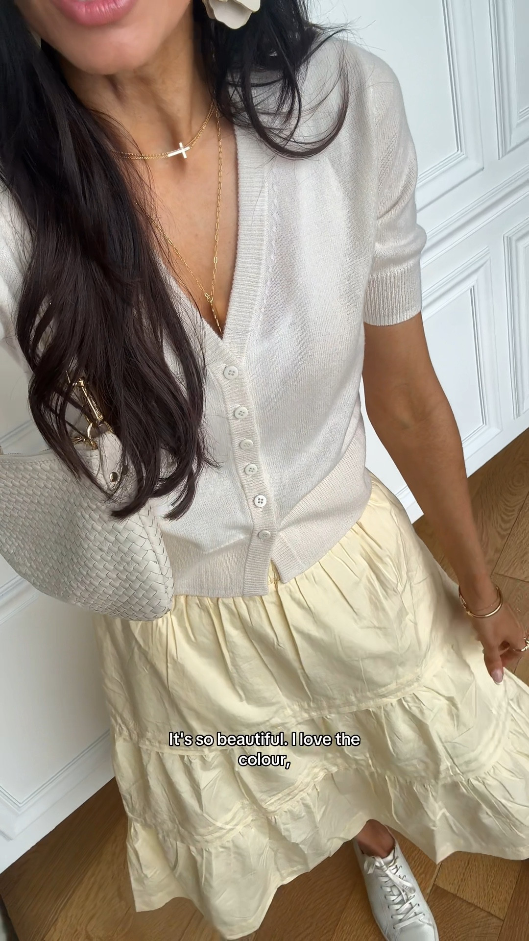 The best I’ve ever felt in butter yellow. This skirt comes in more colors and it’s truly perfect. The whole fit is from @Quince  and you’ll love the prices too. I’ve linked the whole fit in LTK. #quincepartner #liketkit @LTK 